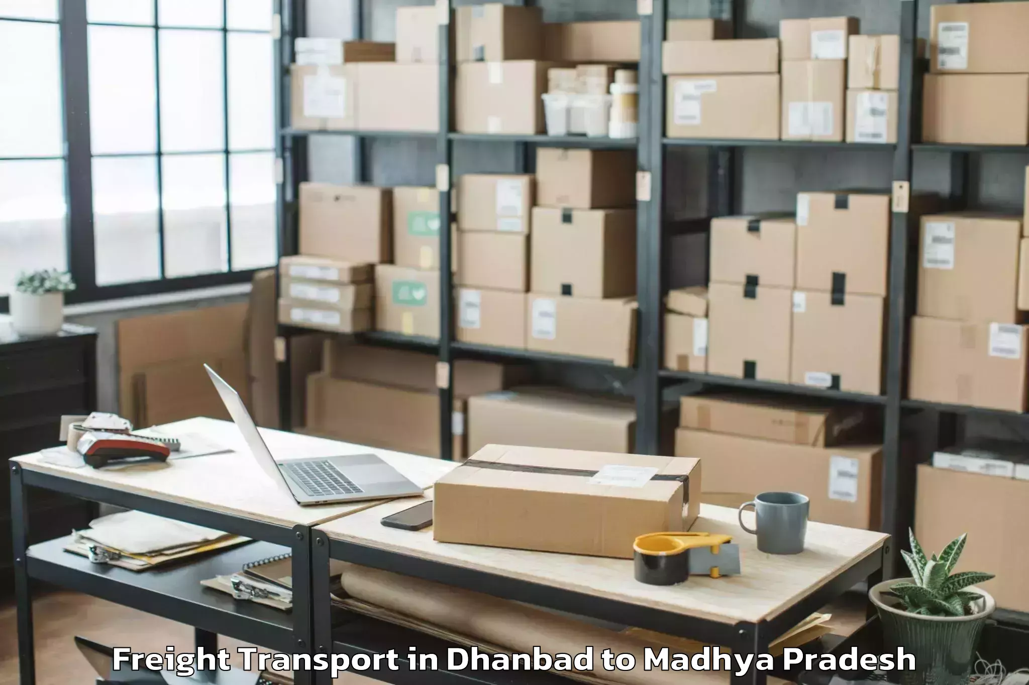 Easy Dhanbad to Dhamnod Freight Transport Booking